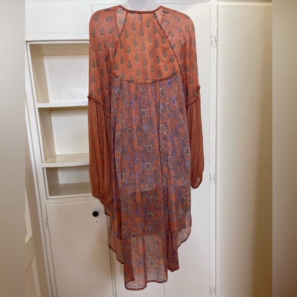 Free People Sheer Bell Long Sleeves MultiColored Kimono Overlay 3/4 Size… - Picture 5 of 16